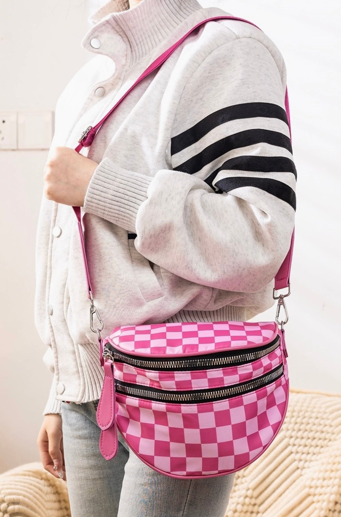 Pink or Black crossbody bag